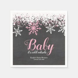 Baby zijn koude Baby shower buiten de sneeuwwinter Servet