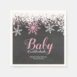 Baby zijn koude Baby shower buiten de sneeuwwinter Servet