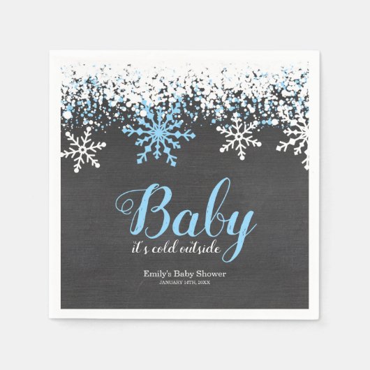 Baby zijn koude Baby shower buiten de sneeuwwinter Servet (Voorkant)