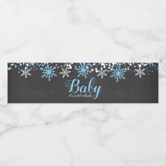 Baby zijn koude Baby shower buiten de sneeuwwinter Waterfles Etiket (Enkel label)