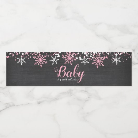 Baby zijn koude Baby shower buiten de sneeuwwinter Waterfles Etiket (Enkel label)