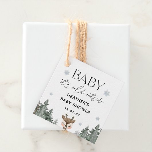 Baby zijn koude Baby shower buiten de winter Bedankjes Labels (In situ)