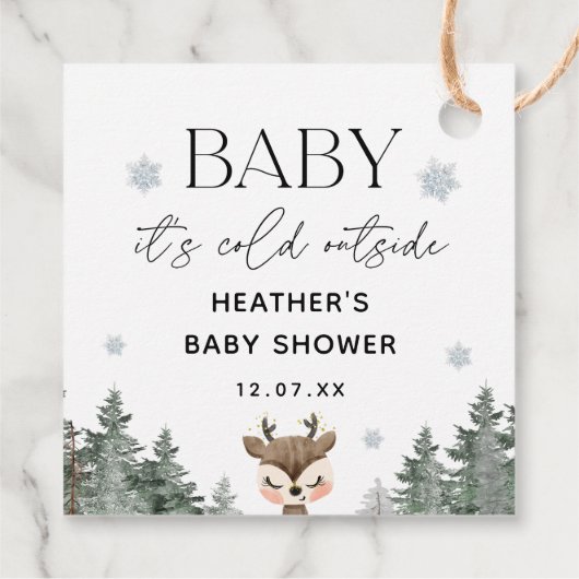 Baby zijn koude Baby shower buiten de winter Bedankjes Labels (Achterkant)