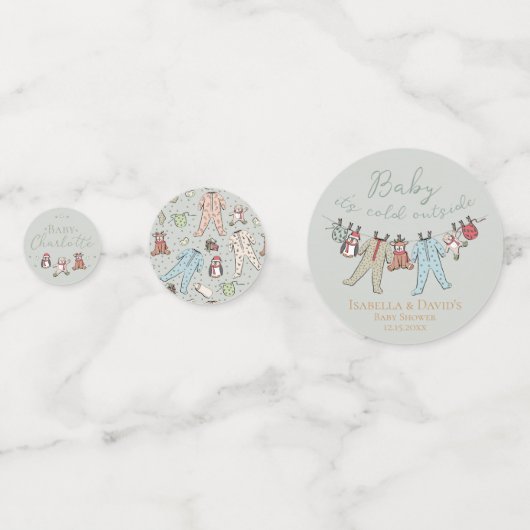 Baby zijn koude Baby shower buiten de winter Confetti (Achterkanten)