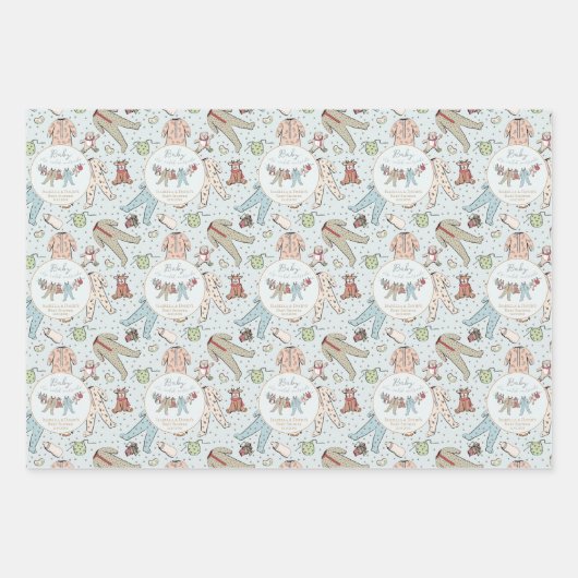 Baby zijn koude Baby shower buiten de winter Inpakpapier Vel (Voorkant)