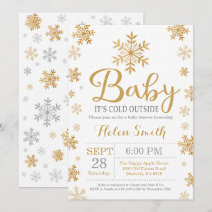 Baby zijn koude Baby shower buiten de winter Kaart