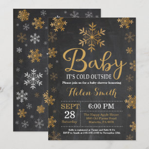 Baby zijn koude Baby shower buiten de winter Kaart