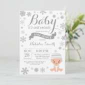 Baby zijn koude Baby shower buiten de winter Kaart (Staand voorkant)