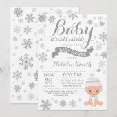 Baby zijn koude Baby shower buiten de winter Kaart (Voorkant / Achterkant)