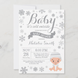 Baby zijn koude Baby shower buiten de winter Kaart