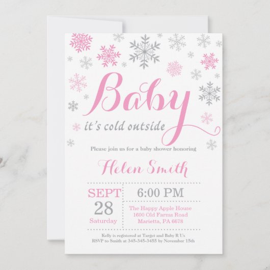 Baby zijn koude Baby shower buiten de winter Kaart (Voorkant)