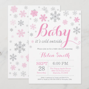 Baby zijn koude Baby shower buiten de winter Kaart