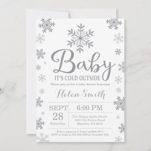 Baby zijn koude Baby shower buiten de winter Kaart (Voorkant)