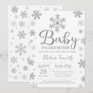 Baby zijn koude Baby shower buiten de winter Kaart