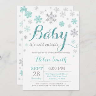 Baby zijn koude Baby shower buiten de winter Kaart