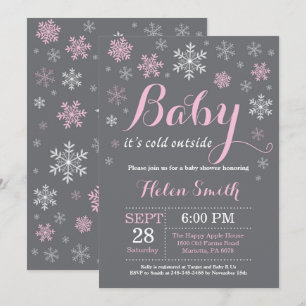 Baby zijn koude Baby shower buiten de winter Kaart
