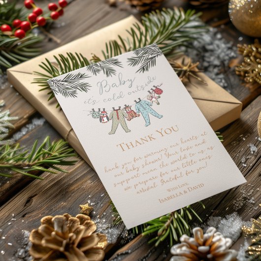 Baby zijn koude Baby shower buiten de winter Kaart