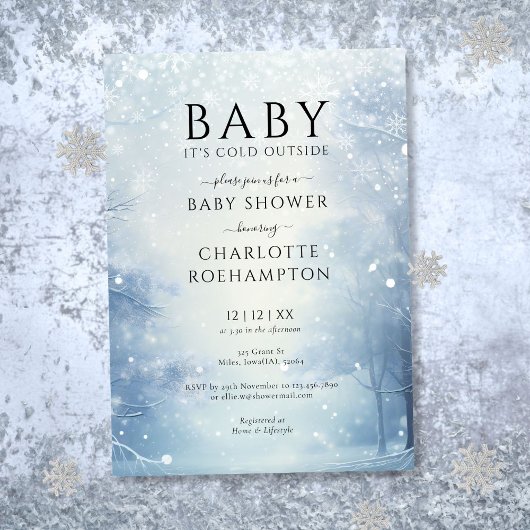 Baby zijn koude Baby shower buiten de winter Kaart
