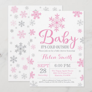 Baby zijn koude Baby shower buiten de winter Kaart