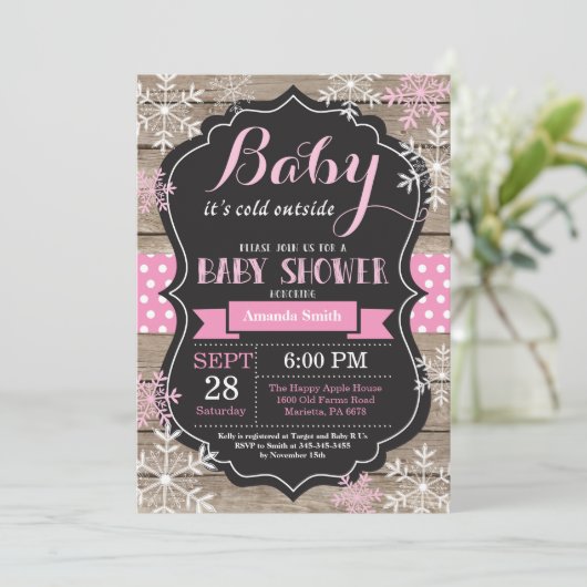 Baby zijn koude Baby shower buiten de winter Kaart (Staand voorkant)