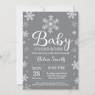 Baby zijn koude Baby shower buiten de winter Kaart