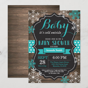 Baby zijn koude Baby shower buiten de winter Kaart