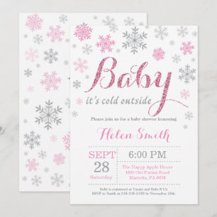 Baby zijn koude Baby shower buiten de winter Kaart