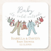 Baby zijn koude Baby shower buiten de winter Kartonnen Onderzetters (Voorkant)
