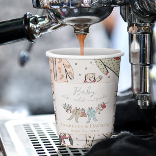 Baby zijn koude Baby shower buiten de winter Papieren Bekers