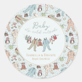 Baby zijn koude Baby shower buiten de winter Ronde Sticker (Voorkant)