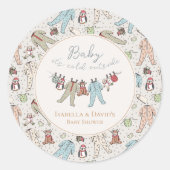 Baby zijn koude Baby shower buiten de winter Ronde Sticker (Voorkant)
