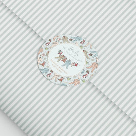 Baby zijn koude Baby shower buiten de winter Ronde Sticker