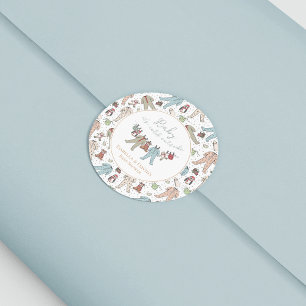 Baby zijn koude Baby shower buiten de winter Ronde Sticker