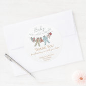 Baby zijn koude Baby shower buiten de winter Ronde Sticker (Envelop)
