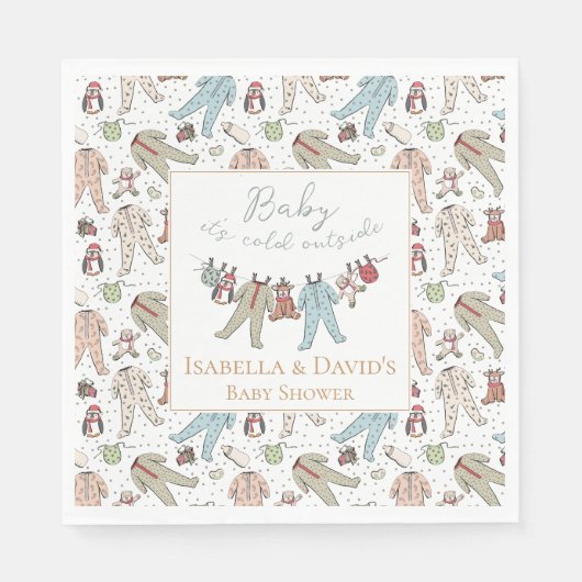 Baby zijn koude Baby shower buiten de winter Servet (Voorkant)