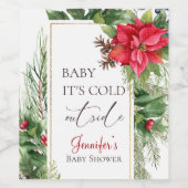 Baby zijn koude Baby shower buiten de winter Wijn Etiket (Enkel label)