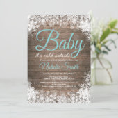 Baby zijn koude Baby shower buiten de wintersneeuw Kaart (Staand voorkant)