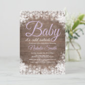 Baby zijn koude Baby shower buiten de wintersneeuw Kaart (Staand voorkant)