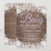 Baby zijn koude Baby shower buiten de wintersneeuw Kaart (Voorkant / Achterkant)