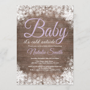 Baby zijn koude Baby shower buiten de wintersneeuw Kaart