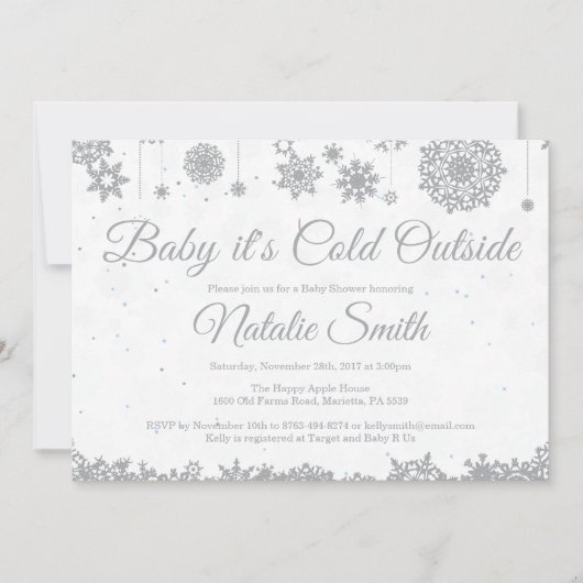 Baby zijn koude Baby shower buiten de wintersneeuw Kaart (Voorkant)