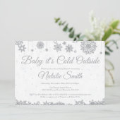 Baby zijn koude Baby shower buiten de wintersneeuw Kaart (Staand voorkant)