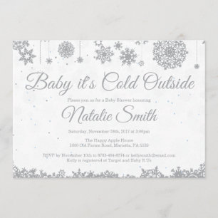 Baby zijn koude Baby shower buiten de wintersneeuw Kaart