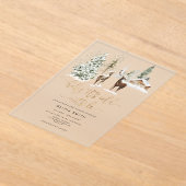 Baby zijn koude baby shower buiten herten acryl uitnodigingen (Laagn)