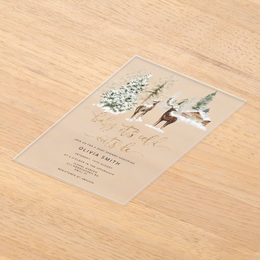 Baby zijn koude baby shower buiten herten acryl uitnodigingen (Laagn)