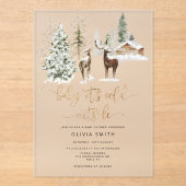 Baby zijn koude baby shower buiten herten acryl uitnodigingen (Voorkant)