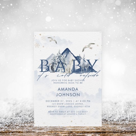 Baby zijn koude Baby shower buiten het noordpoolge Kaart