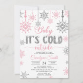 Baby zijn koude Baby shower buiten het roze meisje Kaart (Voorkant)