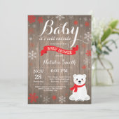 Baby zijn koude Baby shower buiten het Rustic Wint Kaart (Staand voorkant)