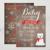 Baby zijn koude Baby shower buiten het Rustic Wint Kaart (Voorkant / Achterkant)